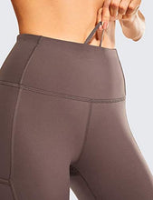 Load image into Gallery viewer, CRZ YOGA Women's Naked Feeling Workout Leggings 25 Inches - High Waisted Yoga Pants with Side Pockets Purple Taupe
