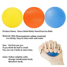 Load image into Gallery viewer, FMELAH 3 Resistance Levels Stress Relief Balls Multiple Resistance Therapy Exercise Gel Squeeze Balls Kits for Hand Finger Wrist Muscles Arthritis Training Grip Exerciser Strengthening (2inch/5cm per pcs. Set of 3pcs)
