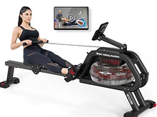 Load image into Gallery viewer, SNODE Water Rowing Machine with Bluetooth APP, Rower Machine for Home Use, Heavy Duty Frame with 331Lbs Weight Capacity
