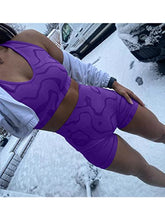Load image into Gallery viewer, GXIN Women's Workout 2 Piece Outfits High Waist Running Shorts Seamless Gym Yoga Sports Bra Purple

