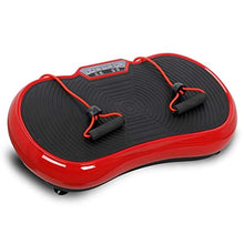Load image into Gallery viewer, SUPER DEAL Pro Vibration Plate Exercise Machine - Whole Body Workout Vibration Fitness Platform Fit Massage Workout Trainer w/Loop Bands + Bluetooth + Remote, 99 Levels (Red)
