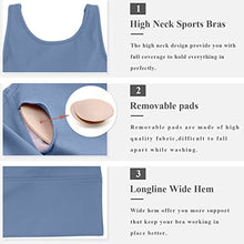 Load image into Gallery viewer, High Neck Sports Bra for Women Longline Low Back Sports Bras Medium Impact Padded Workout Crop Tops for Yoga Gym
