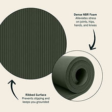 Load image into Gallery viewer, Retrospec Solana Yoga Mat 1" Thick w/Nylon Strap for Men &amp; Women - Non Slip Exercise Mat for Home Yoga, Pilates, Stretching, Floor &amp; Fitness Workouts - Wild Spruce
