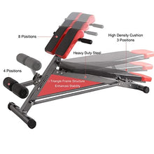 Load image into Gallery viewer, FINER FORM Multi-Functional Weight Bench for Full All-in-One Body Workout – Hyper Back Extension, Roman Chair, Adjustable Ab Sit up Bench, Decline Bench, Flat Bench
