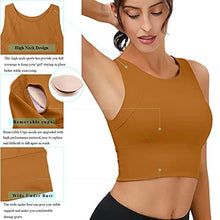 Load image into Gallery viewer, High Neck Sports Bra for Women Longline Full Coverage Sports Bras Medium Impact Padded Workout Crop Tops for Yoga Gym
