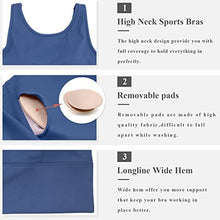 Load image into Gallery viewer, High Neck Sports Bra for Women Longline Low Back Sports Bras Medium Impact Padded Workout Crop Tops for Yoga Gym
