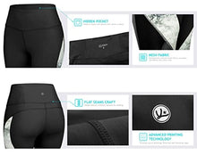 Load image into Gallery viewer, QUEENIEKE Women Yoga Pants Blocking Mesh Workout Running Leggings Tights with Pockets XS Colorful Black
