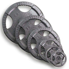 Load image into Gallery viewer, 455lb Gray Cast Iron Grip Olympic Weight Plate Set - The Home Fitness Corp
