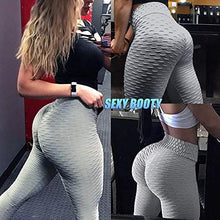 Load image into Gallery viewer, Murandick Textured Leggings for Women Scrunch High Waist Textured Yoga Workout Pants - Grey

