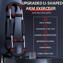 Load image into Gallery viewer, XINRUI U Shape Twister Arm Exerciser, Home Chest Expander, Biceps, Triceps, Forearm, Inner Thighs &amp; Shoulder Muscle Fitness Equipment, Arm Strength Training Workout Machine (110-132 lbs)
