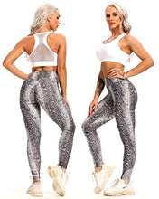 Load image into Gallery viewer, FITTOO Women's High Waist Textured Yoga Pants Tummy Control Scrunched Booty Leggings Workout Running Butt Lift Bubble Textured Tights Snake Printed
