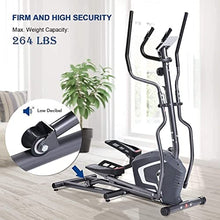 Load image into Gallery viewer, Elliptical Machine Cross Trainer 11lb Front Flywheel Magnetic Exercise Machine with 8 Level Adjustable Resistance LCD Monitor Pulse Rate Moving Wheels Smooth Quiet for Indoor Home Workout
