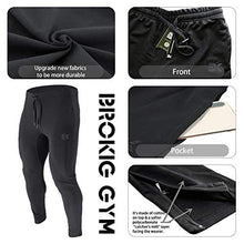 Load image into Gallery viewer, BROKIG Mens Zip Jogger Pants - Casual Gym Fitness Trousers Comfortable Tracksuit Slim Fit Bottoms Sweat Pants with Pockets (Black)
