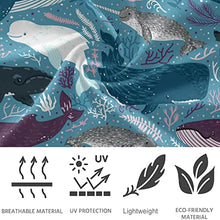 Load image into Gallery viewer, visesunny High Waist Yoga Pants with Pockets Blue Whale Marine Mammal Dot Buttery Soft Tummy Control Running Workout Pants 4 Way Stretch Pocket Leggings
