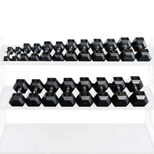 Load image into Gallery viewer, RUGGED 5-50 lb. Rubber Dumbbell Package with Y420 Combo Rack 20 Weight Set - The Home Fitness Corp
