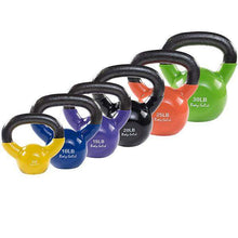 Load image into Gallery viewer, Vinyl Dipped Kettlebell Sets Color Coded Weight Sets 5-50 Pounds - The Home Fitness Corp
